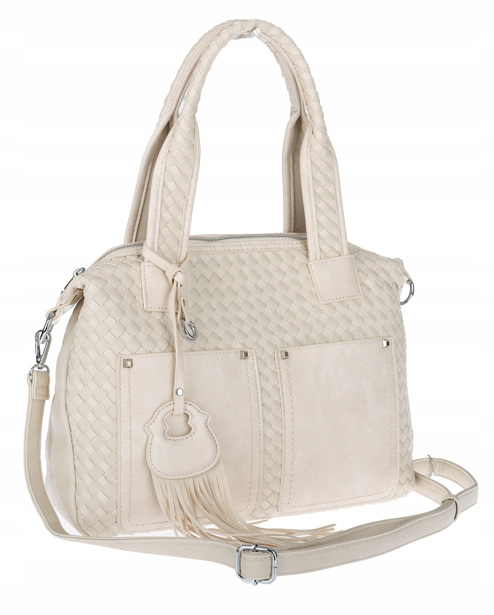 Torebka Damska Shopper Torba na Ramię do ręki Listonoszka MC865 Beżowa