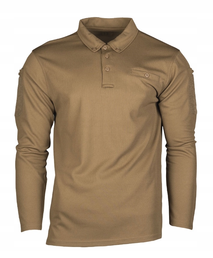 Mil-Tec Polo Sportowe z Długim Rękawem Ciemny Coyote S