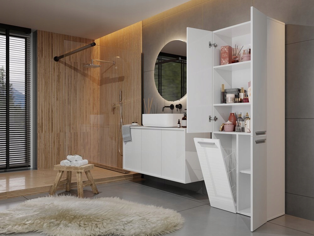 SZAFKA ŁAZIENKOWA REGAŁ Z KOSZEM NA PRANIE 60cm Marka inna