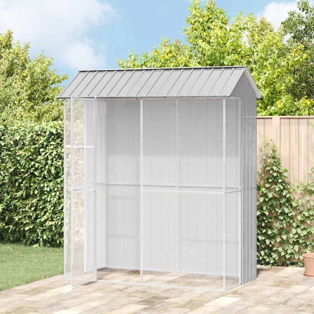 Klec pro ptáky Šedá 215 x 110 x 247 cm Ocel galvanizovaná Lumarko!