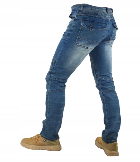 JEANSY MOTOCYKLOWE SPODNIE DŻINSY OCHRANIACZE Rozmiar L