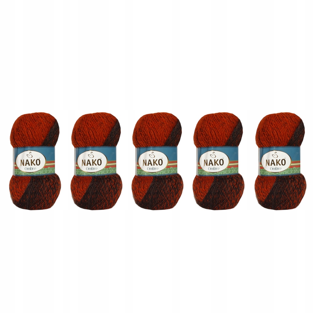 Nako Ombre 20319 červeno-hnědý Balení 5 ks