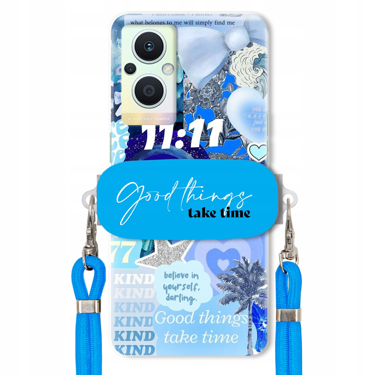 Pouzdro pro Oppo Reno 8 Lite Držák Vodítko Crossbody Good Things Take Time