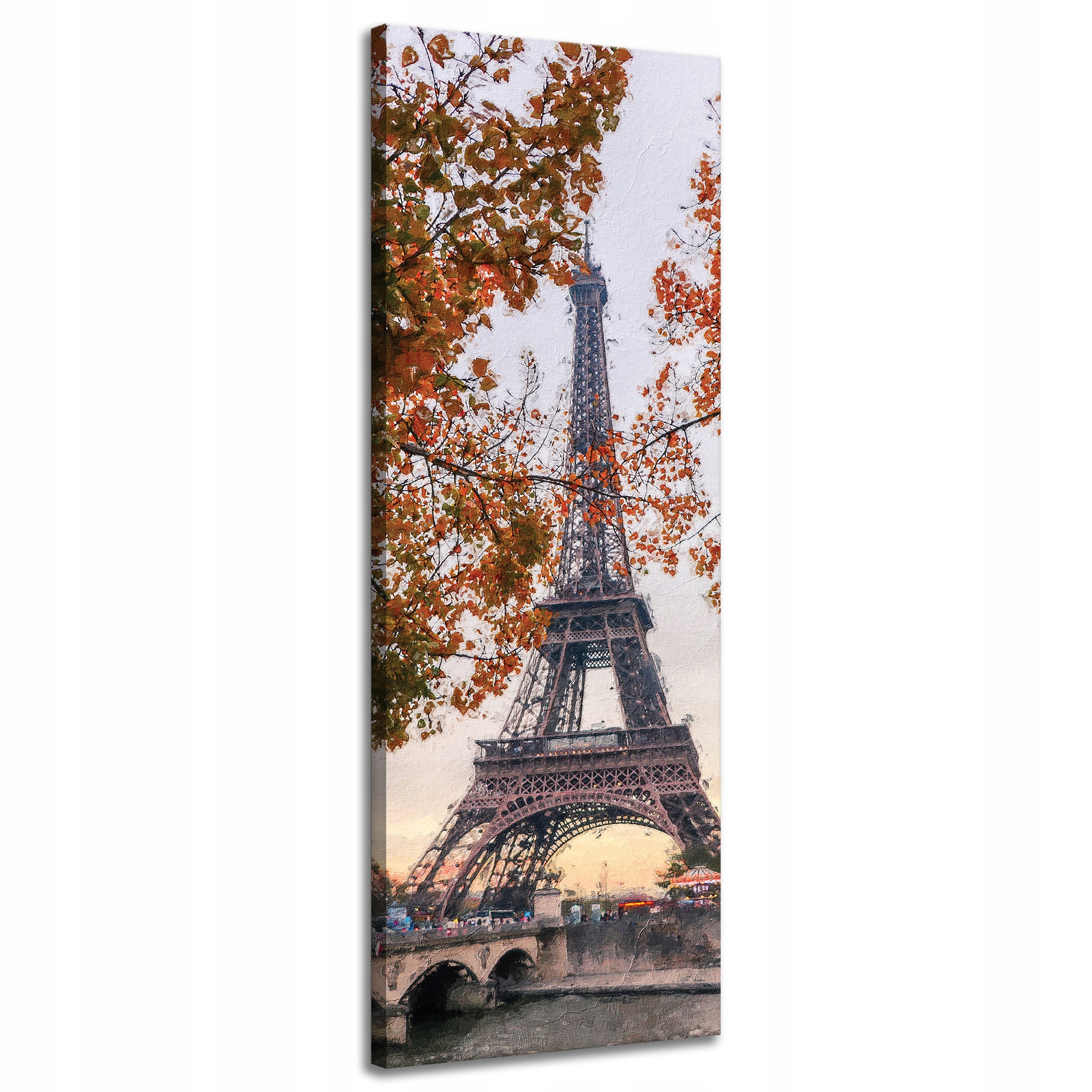 Obraz na plátně Eiffelova věž Francie Pastely Stromy Podzim 40x120 cm