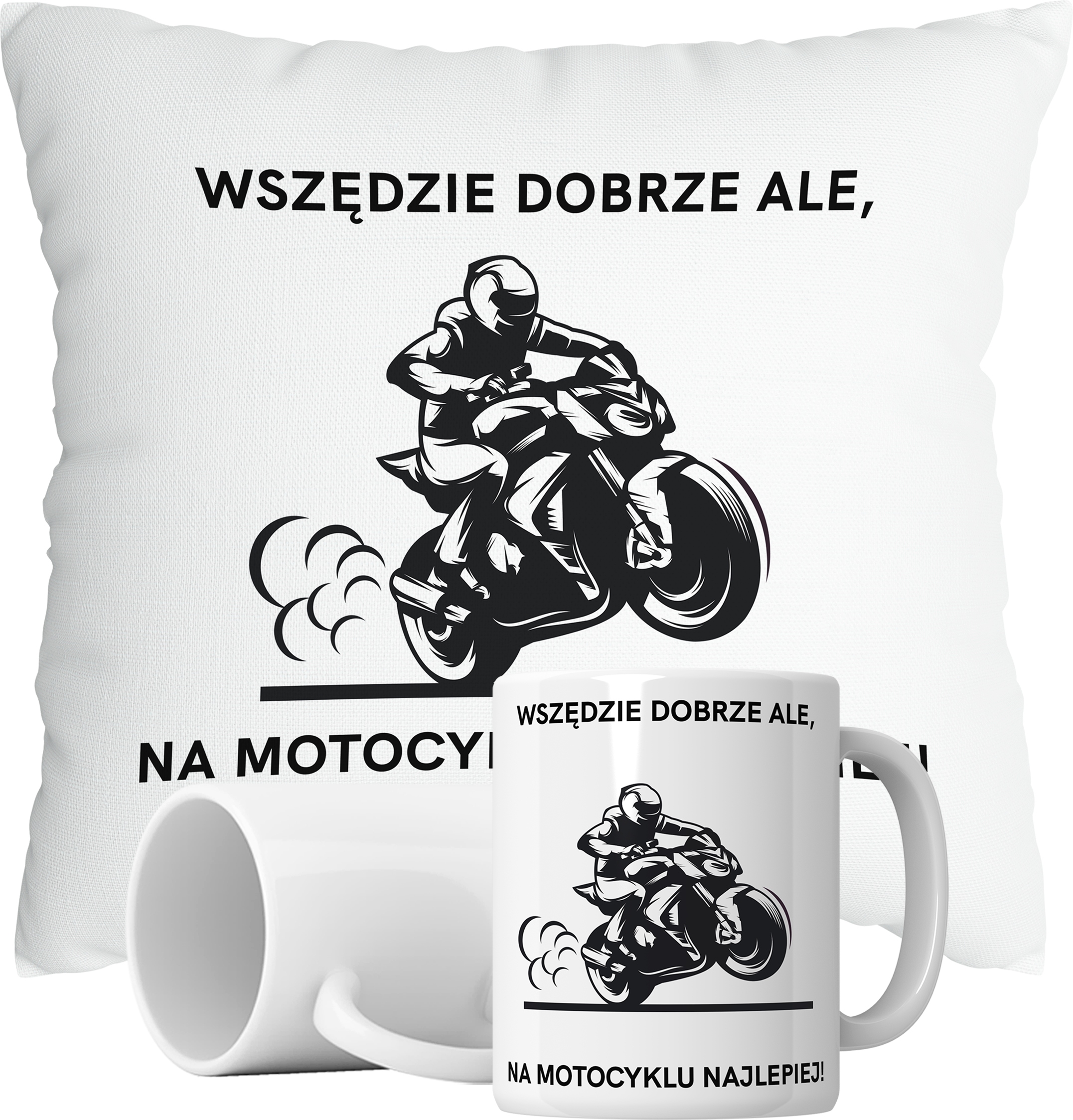 

Zestaw Kubek Poduszka Motor Motocykl Śmieszny