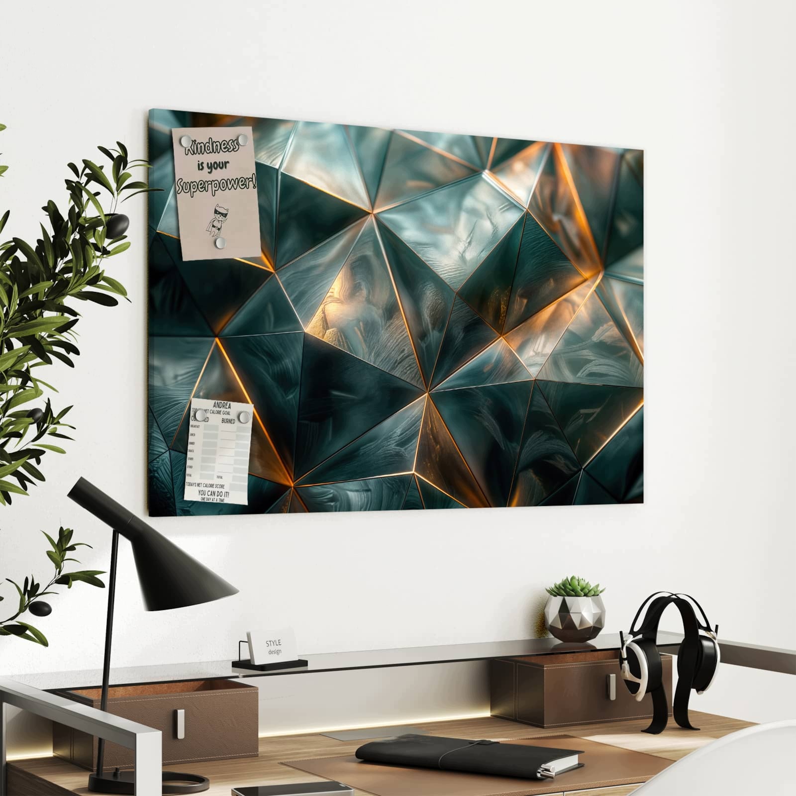 Magnetická tabule Propracované Geometrie 90 × 60 cm