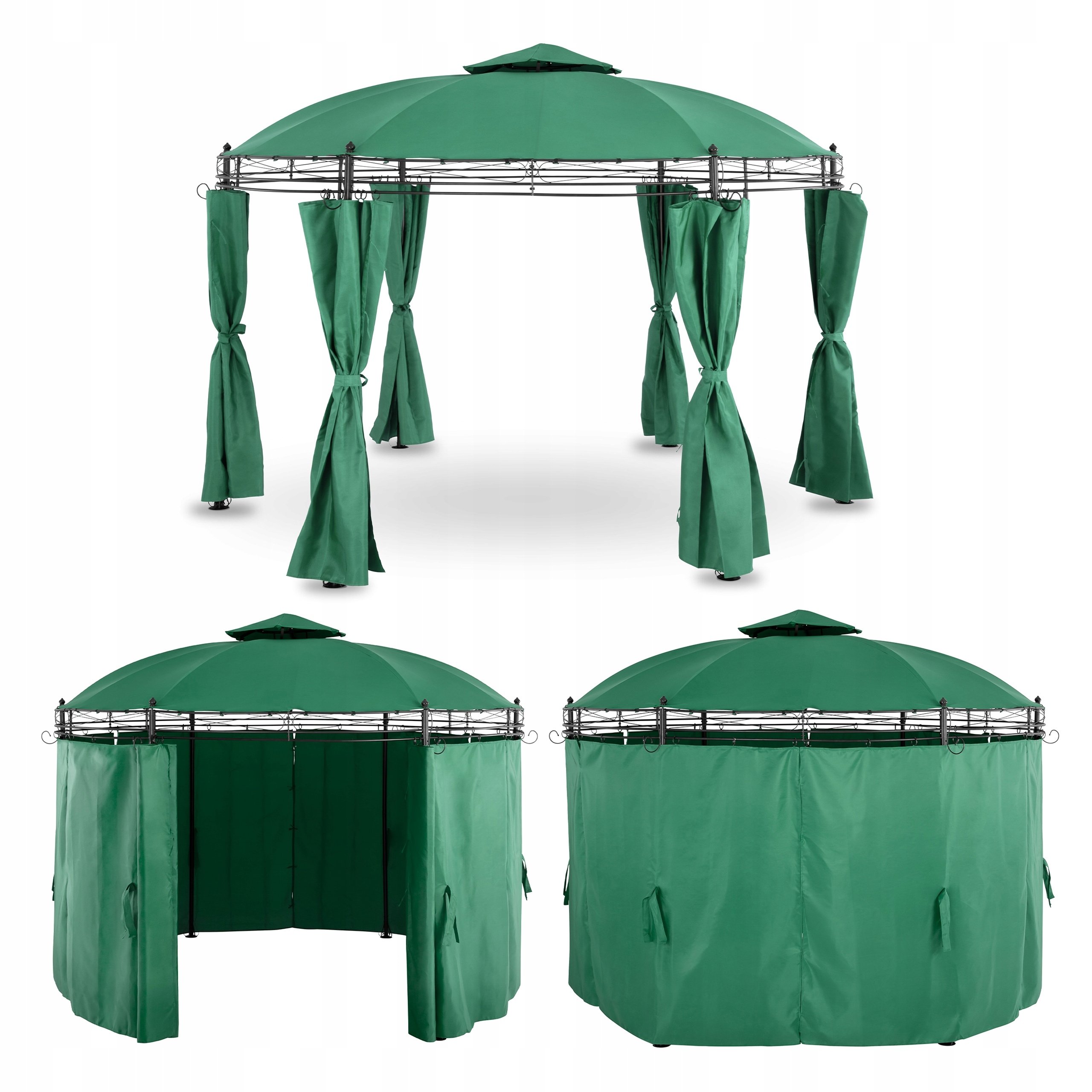 

Ogrodowy Pawilon Okrągły Baldachim Namiot Zasłony