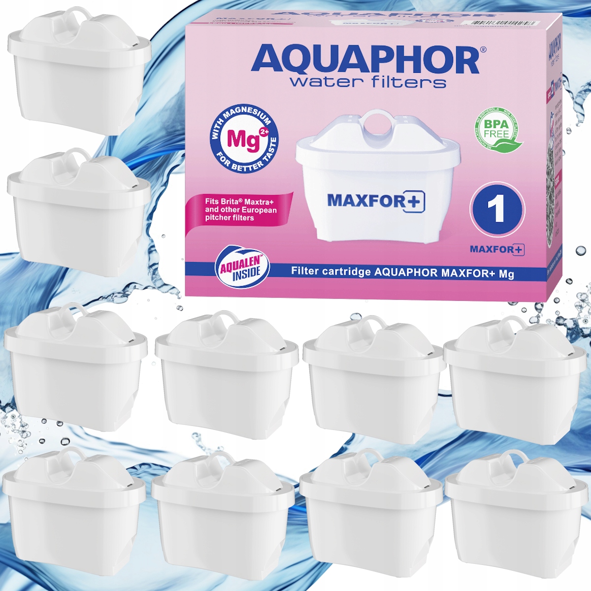 10 x Filtrační vložka do konvice na vodu Filtr Aquaphor Maxfor Mg+
