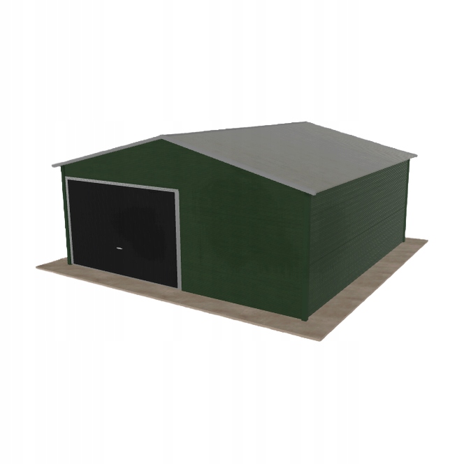 Plechová garáž 5.5x5.5 m jednopolohová, dvouspádová, zelená
