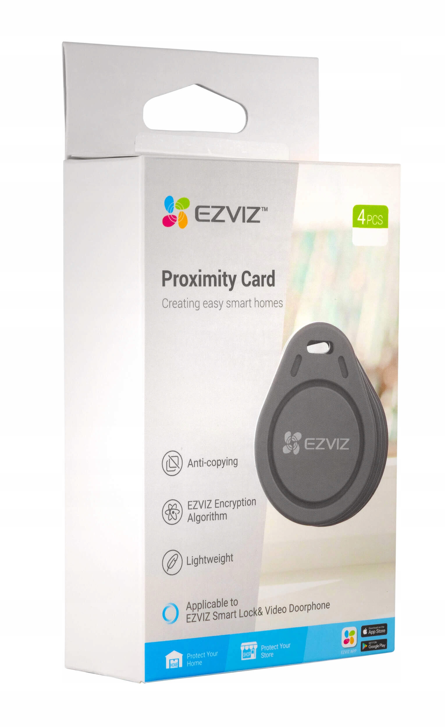 Brelok zbliżeniowy EZVIZ do wideodomofonów HP7 HP5 - 4szt CS-DL-IC-CPU-R200 Kod producenta CS-DL-IC-CPU-R200-G