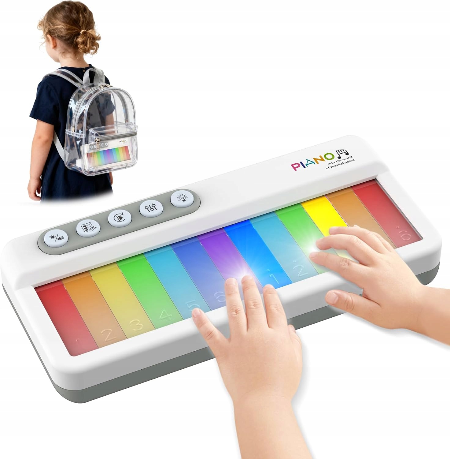 Elektroniczna klawiatura fortepianowa dla dzieci 2+ 13 klawiszy Led