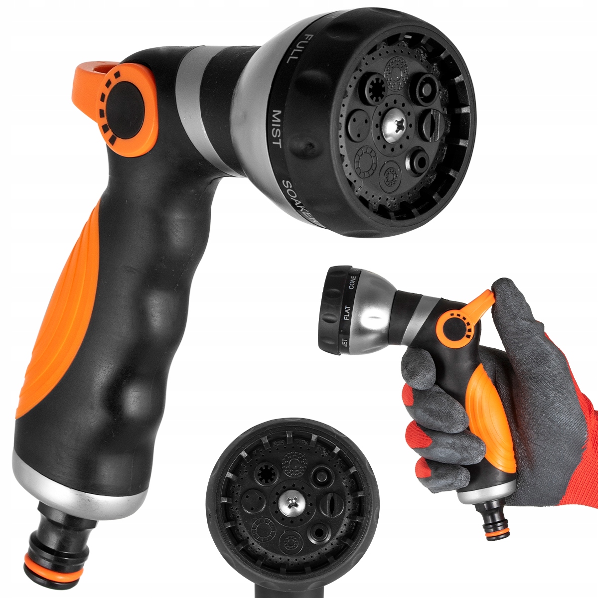 ZRASZACZ OGRODOWY PISTOLET METALOWY ZŁĄCZKA NA WĄŻ