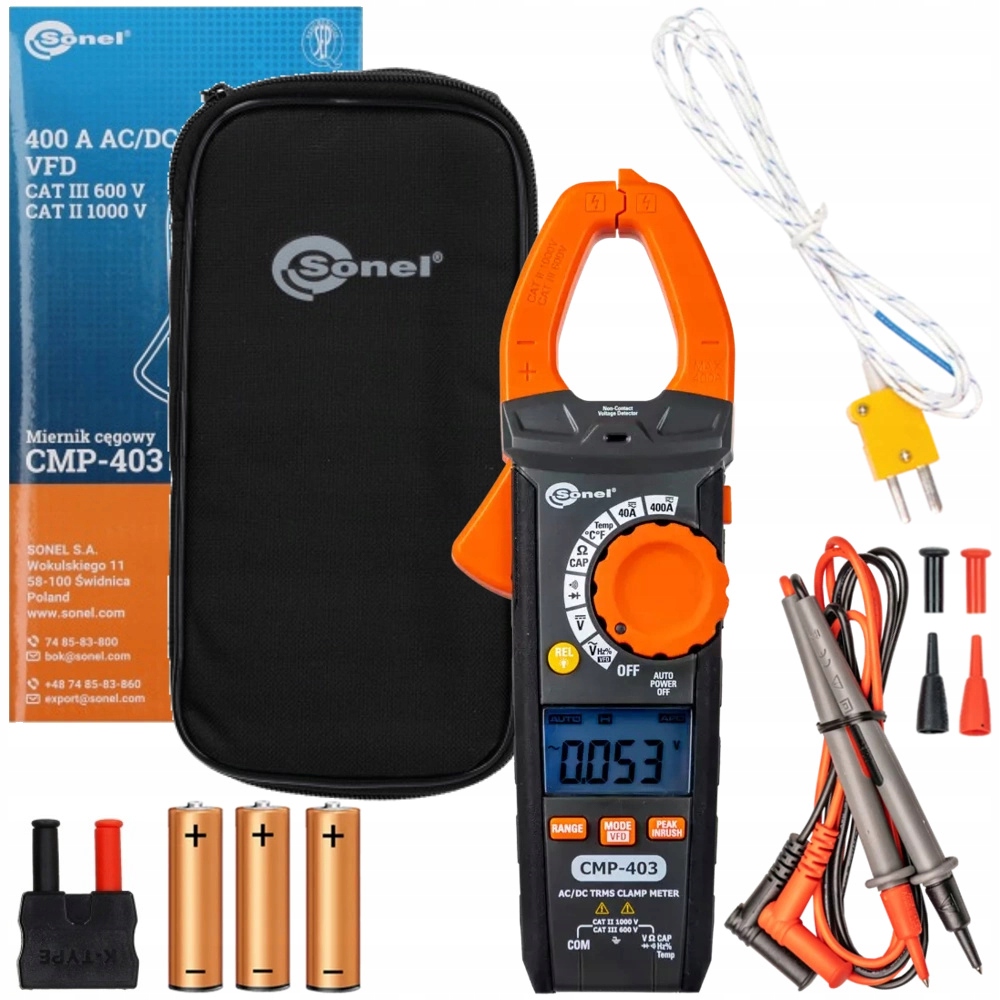 Sonel CMP-403 Digitálny merač prúdu Ac DC Napätia Multimeter Sada