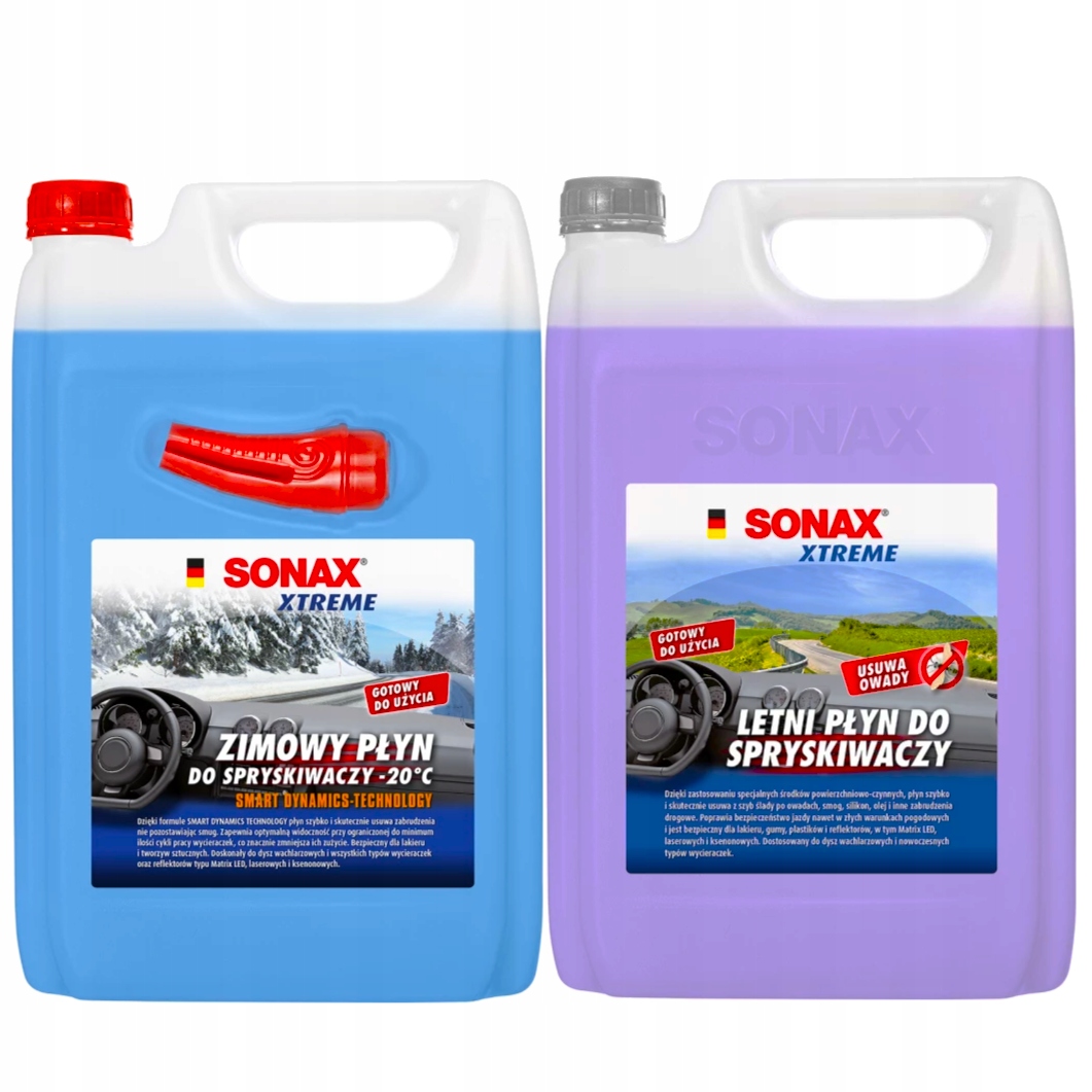 Zestaw Sonax płyny do spryskiawczy Letni 4L i Zimowy 4L