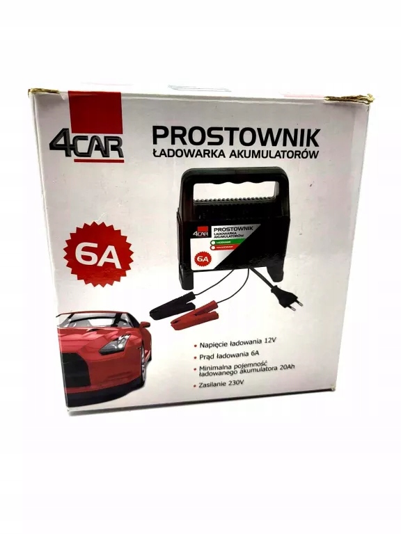 PROSTOWNIK ŁADOWARKA AKUMULATORÓW 4CAR 6A 12V za 49 zł z Kutno Allegro.pl (13159574087)