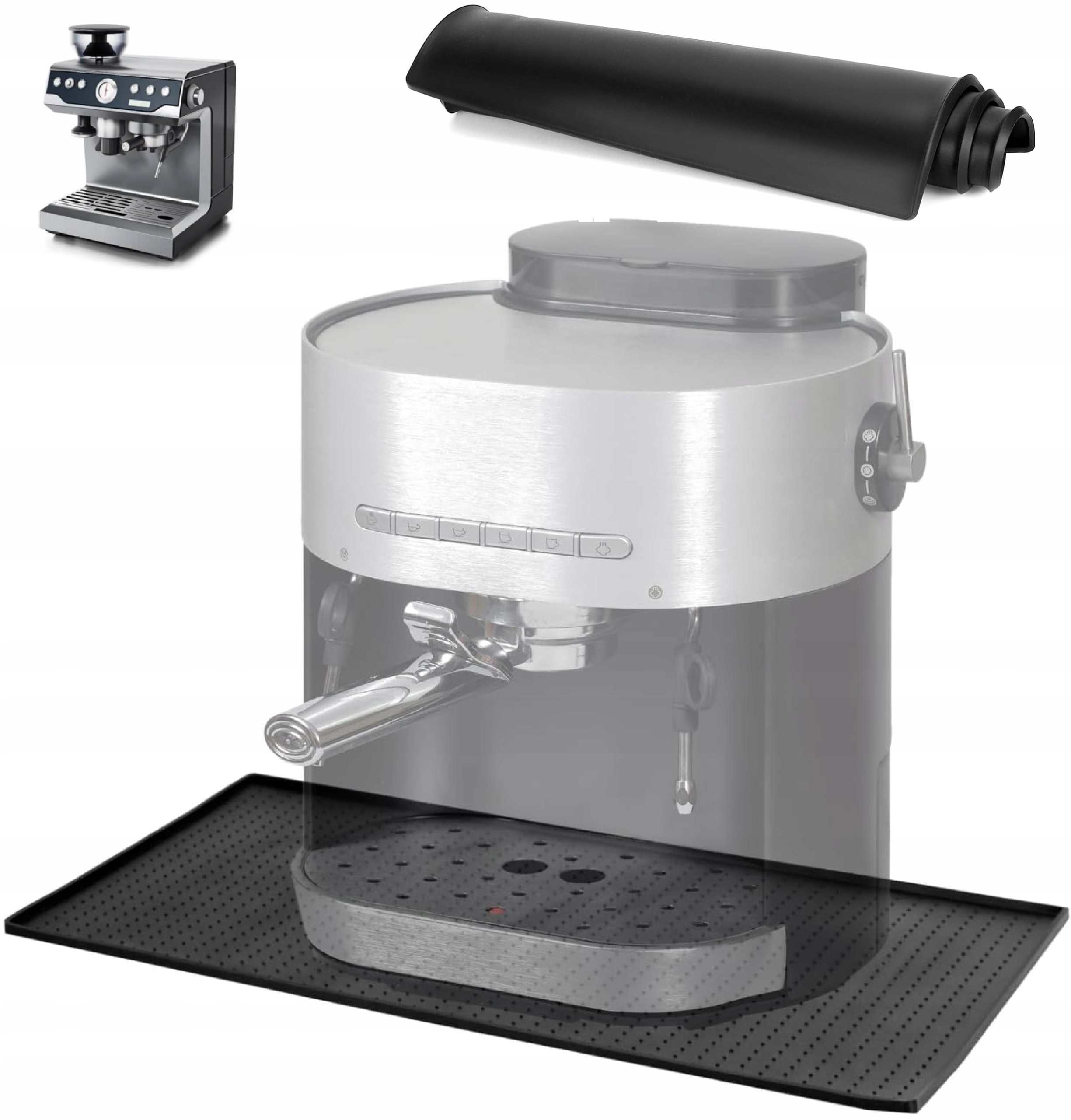 Levně Podložka Pod Kávovar 48 x 30 cm Pod Kávovar Protiskluzová Černá