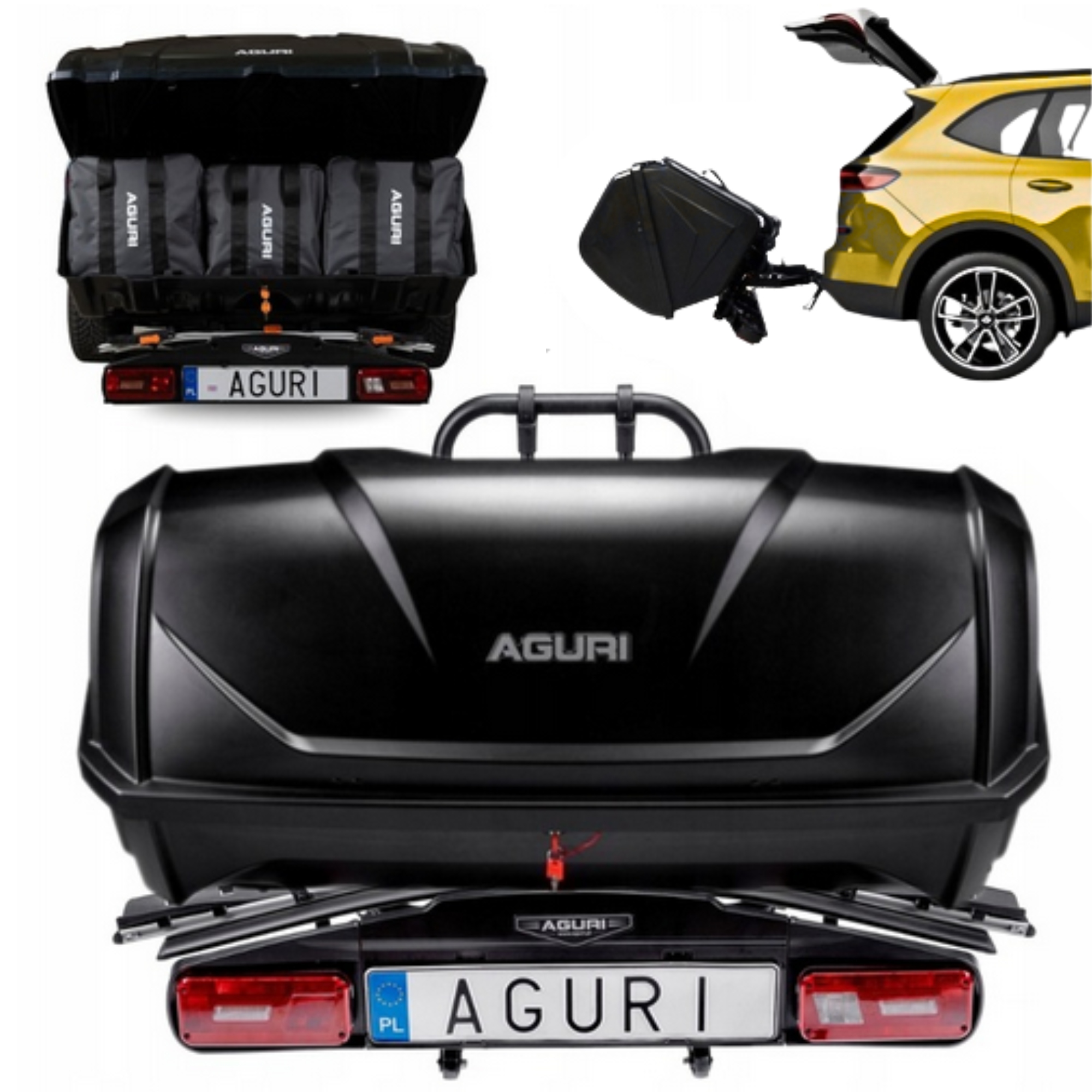 Box dachowy Aguri 340 l czarny jednostronne otwieranie