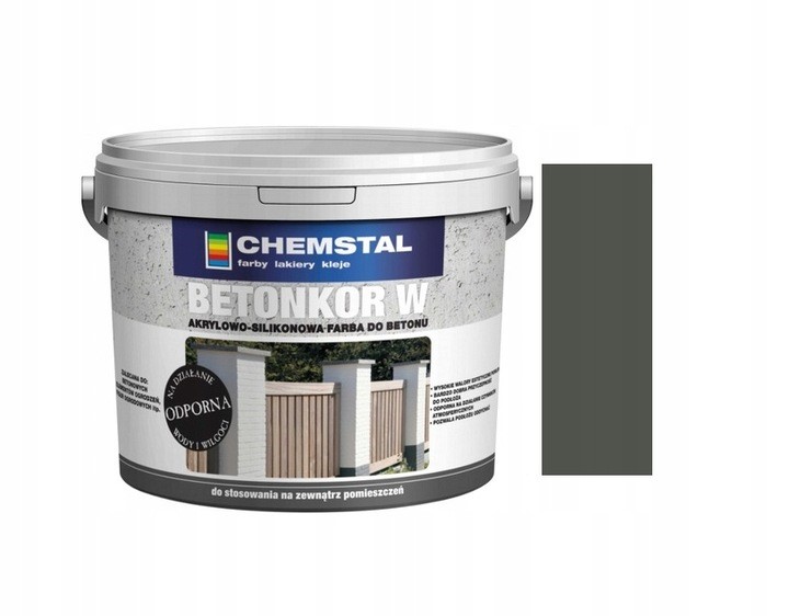Farba do betonu Betonkor W 5L Grafit Chemstal