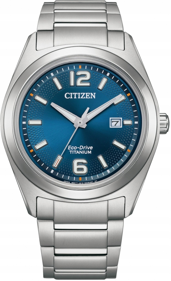 Zegarek męski Citizen AW1641-81L granatowy klasyczny z tytanu