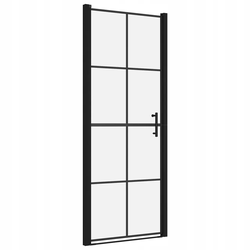 Sprchové dveře 78-81 x 195 cm, tvrzené sklo s černým potiskem