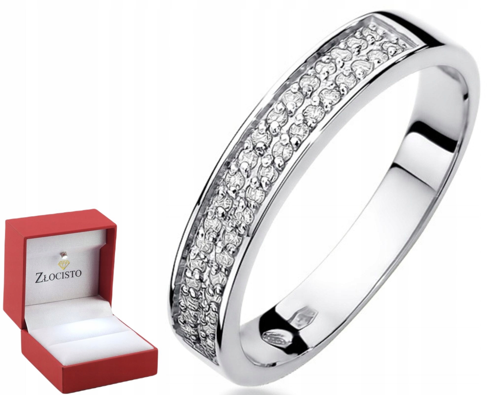 Prsten S Brilianty Bílé Zlato Gravírování Bonus