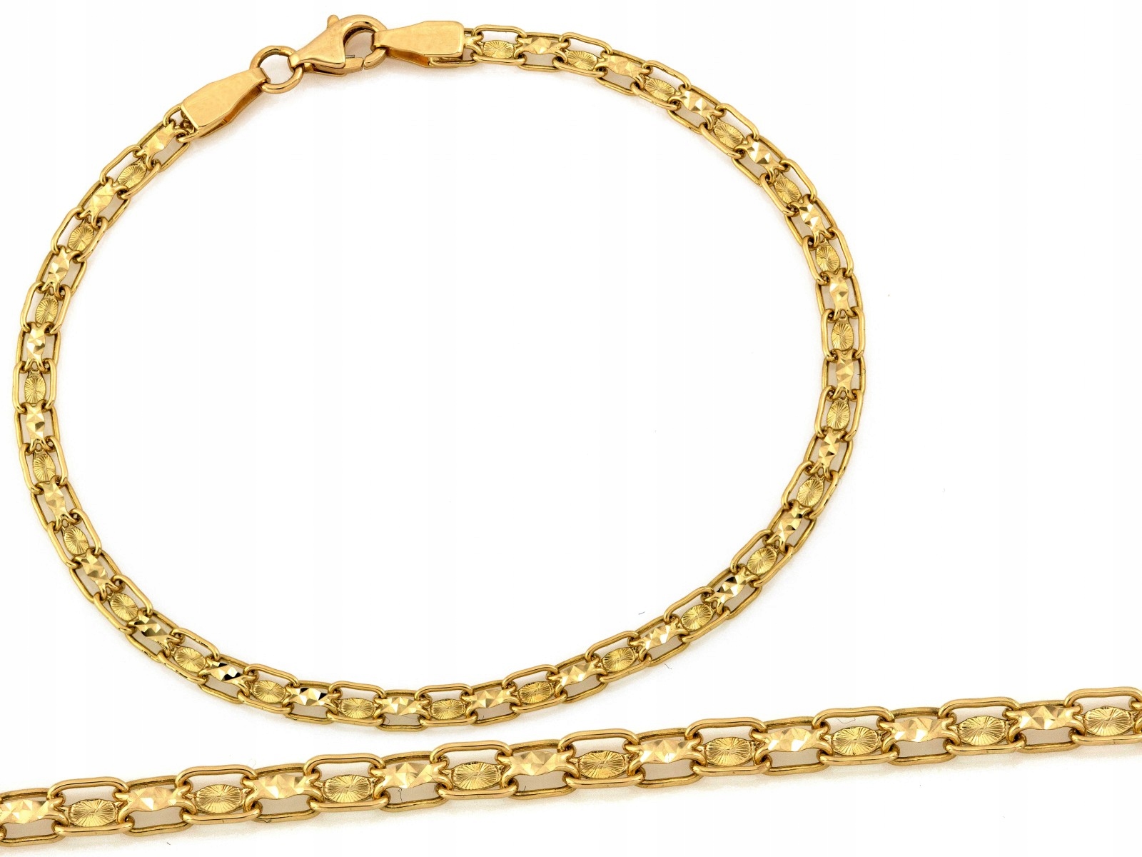 Zlatý náramek 585 řetízkový bismark 19 cm elegantní pro ženu