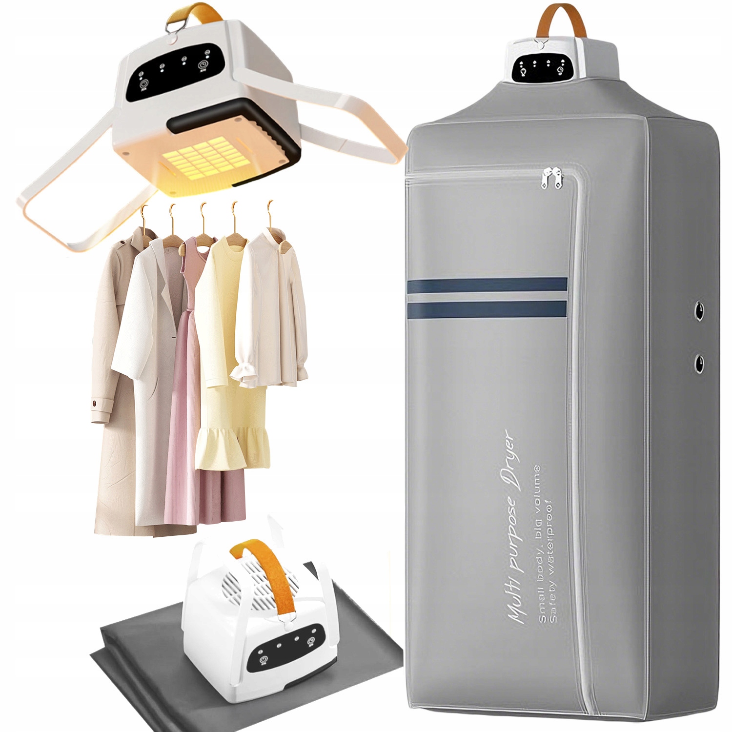 Levně Sušák Na Prádlo Elektrická 600W Volně Stojící Přenosná Prodlužovací Kabel 1,8M