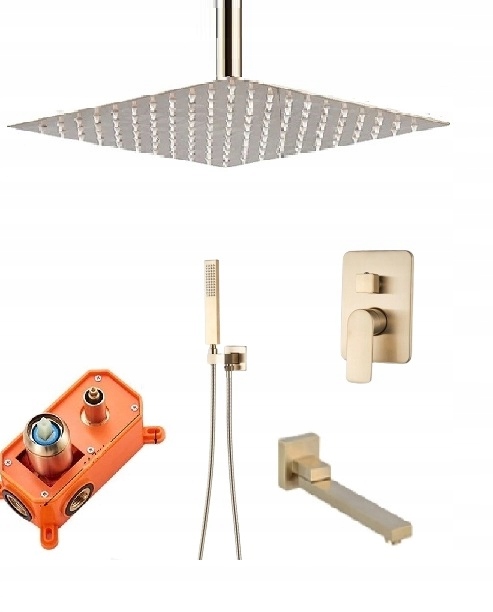 Podomietkový sprchový set zlatý mat