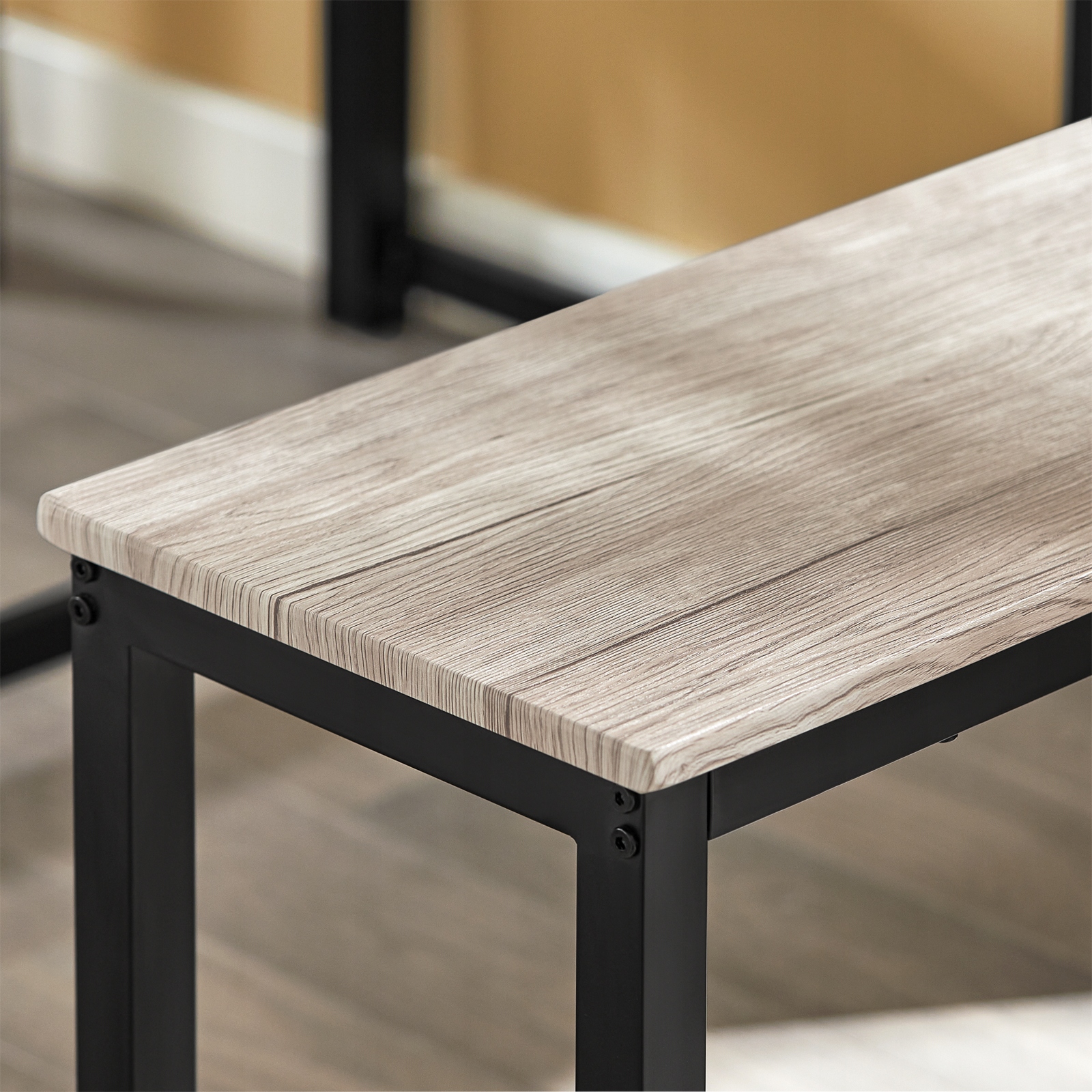 Komplet Zestaw Stół z krzesłami jadalni kuchni 2 ławki Metal Frame OGT25-HN Materiał drewno