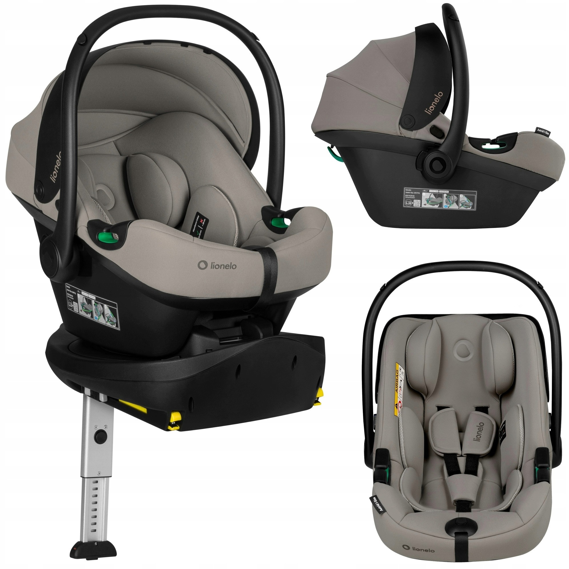 Lionelo Astrid I-size Plus Fotelik Samochodowy+Obrotowa Baza Beige Taupe