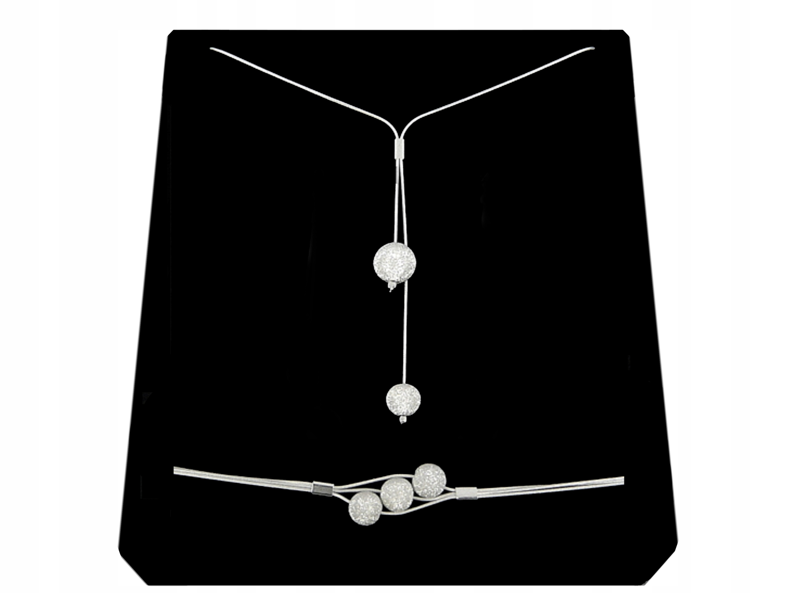 

Srebrny Komplet Kulki Diamentowane srebro 925