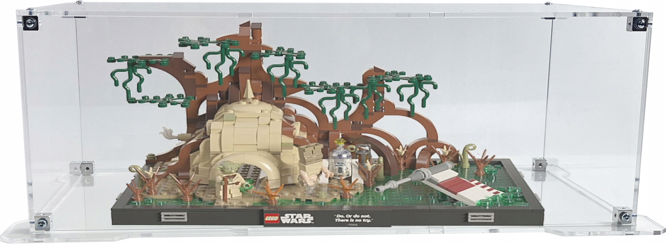 Vitrína s podstavcem Drewlandia pro sadu Lego 75330 Diorama: Výcvik Jediů