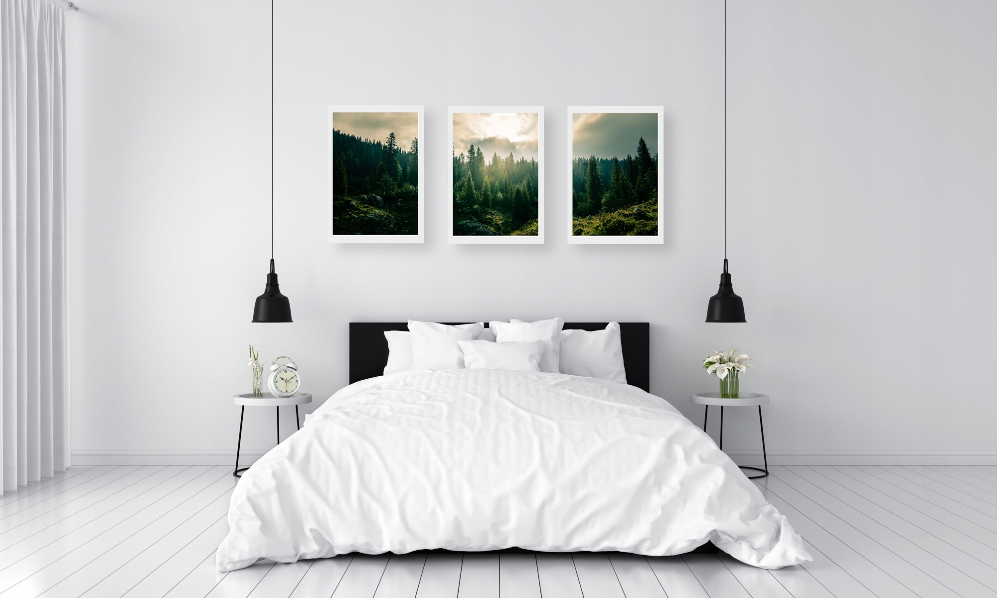 Zestaw plakatów obrazy plakaty 40x50 skandynawski las drzewa Marka Studiograf