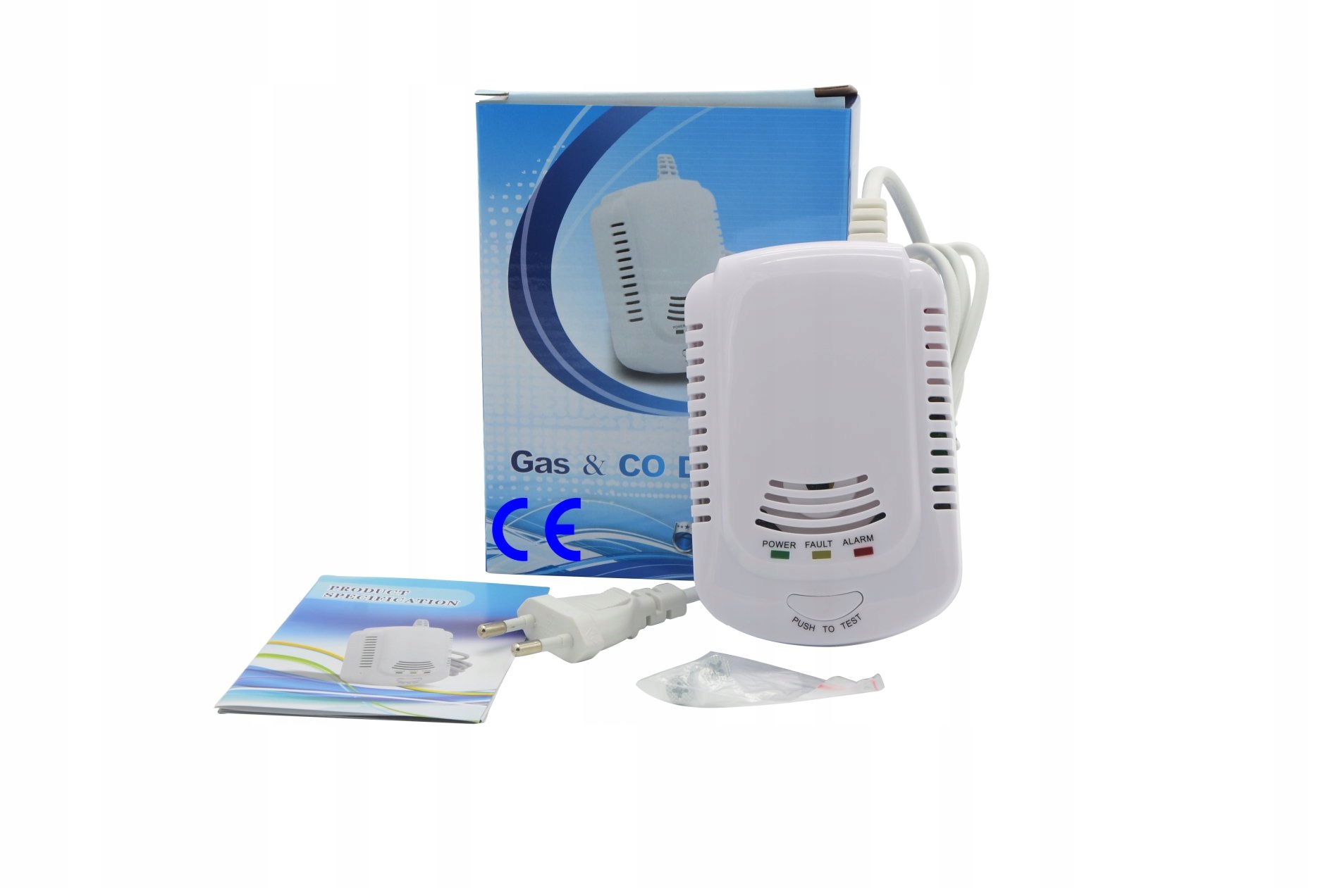 Czujnik czadu i gazu 2w1 tlenku węgla i gazu CE Marka Elhome