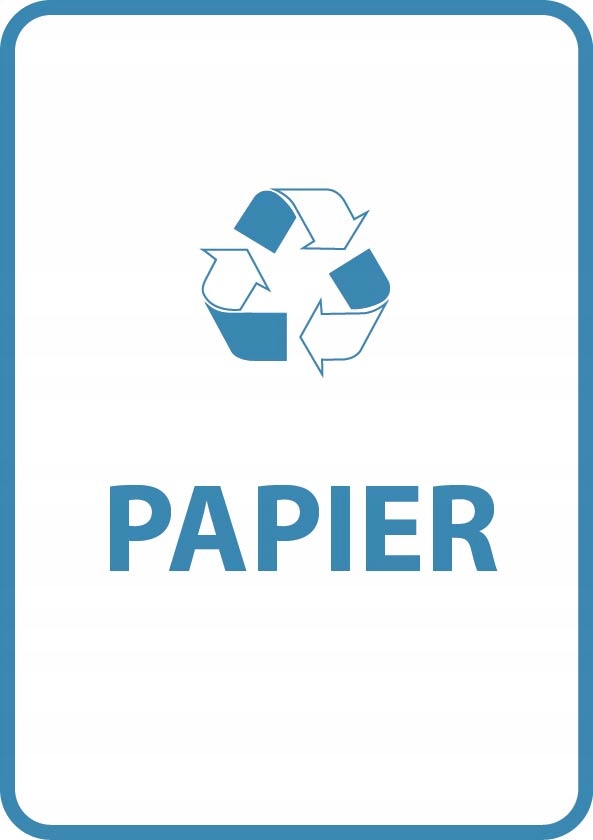 Naklejka PAPIER na kosz na śmieci, Segregacja odpadów