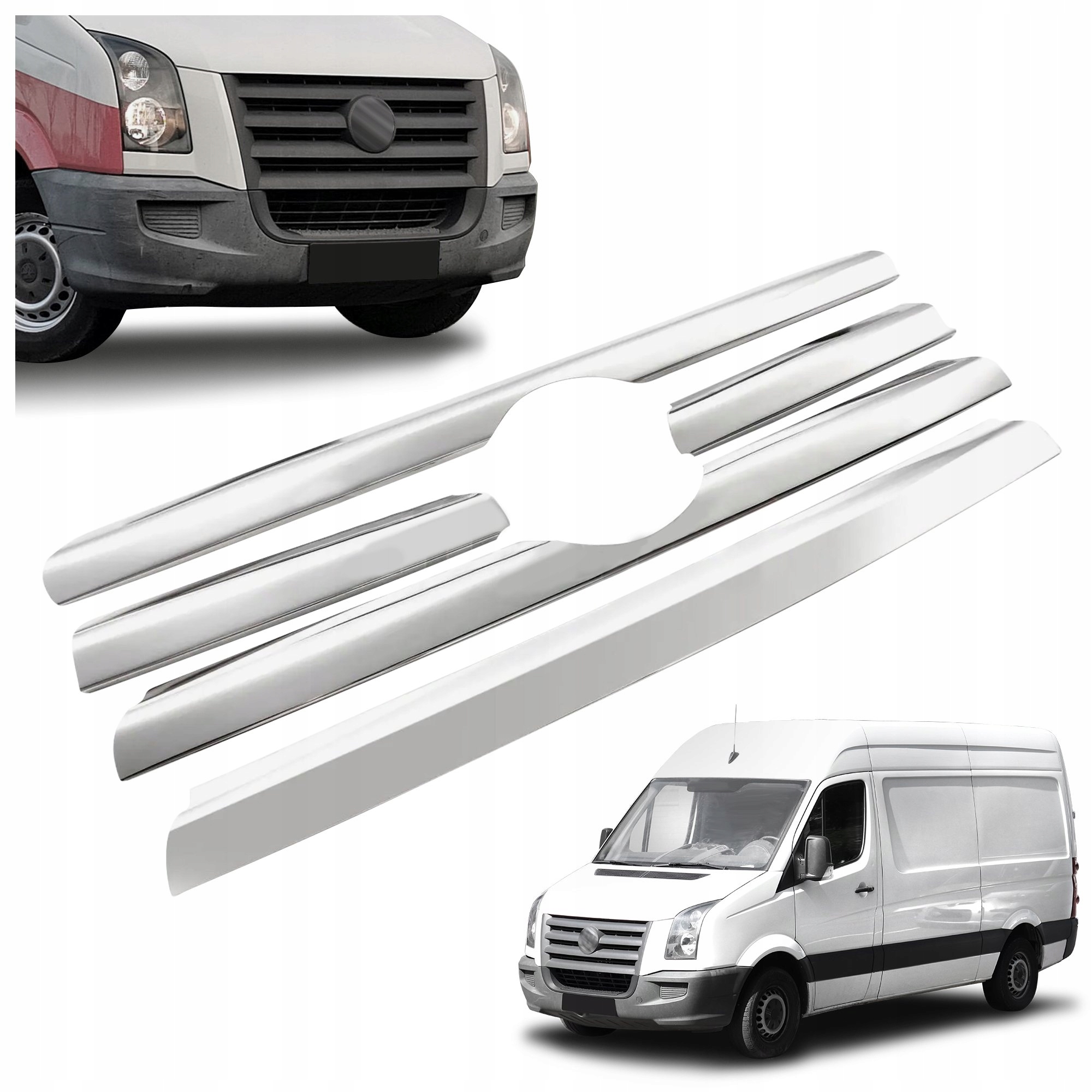 Lišty predného krytu grilu pre Vw Crafter I 2E/2F 2006-2011