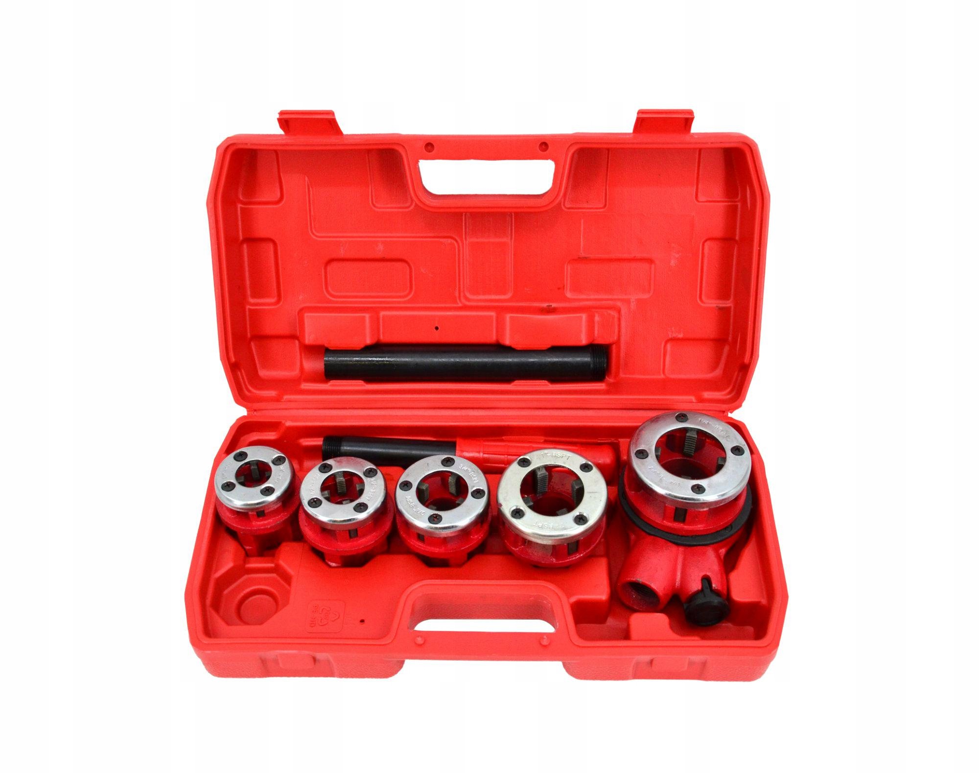 Závitník Na Trubky 5ks 3/8" 1/2" 3/4" 1" 1-1/4" Sada Kufrů Awtools