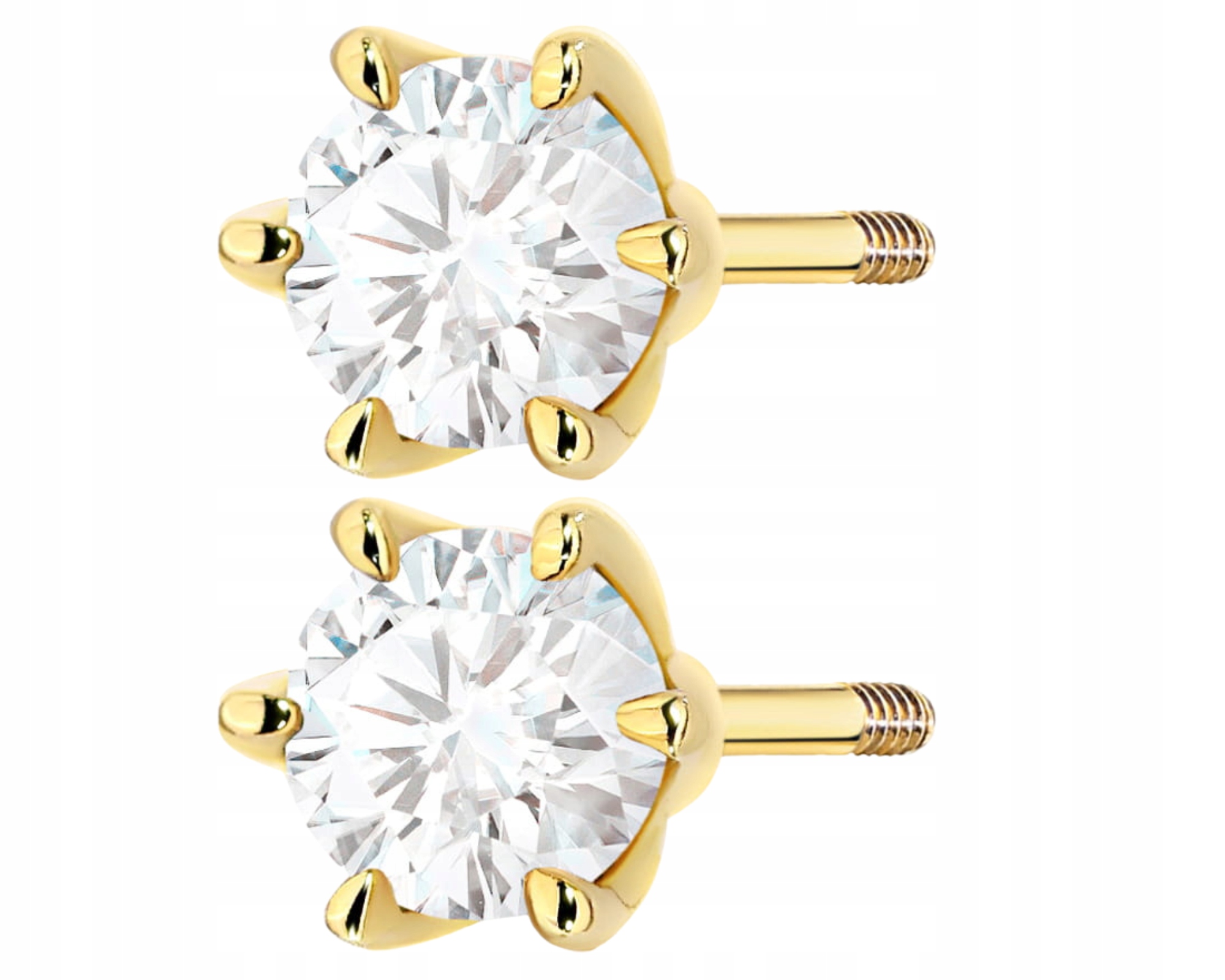 Zlaté Náušnice Šroubovací S Diamantem Lab Zlato 585 Dárek Gravírování