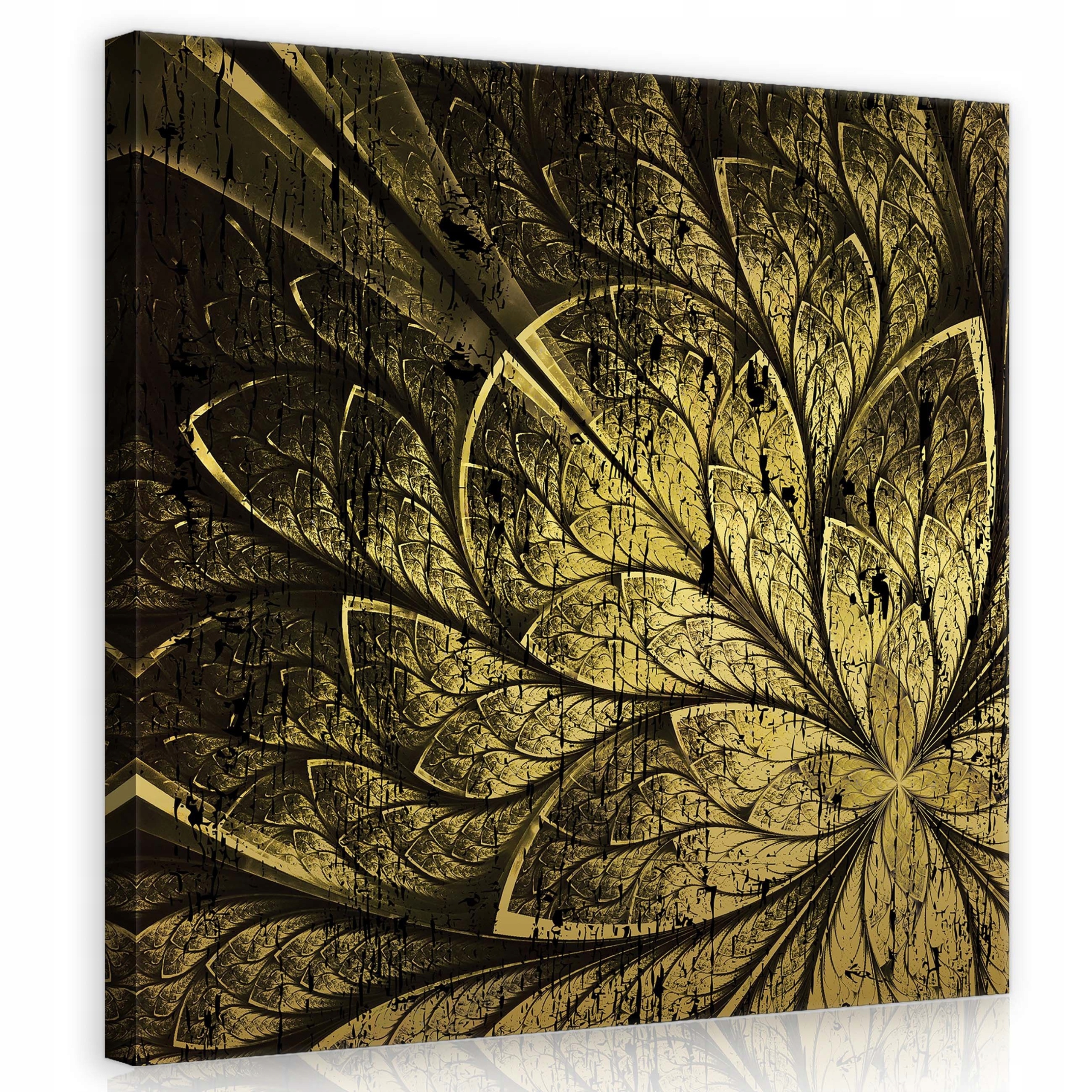 Obraz 80x80 Abstrakce zlato černá metalíza elegance luxus