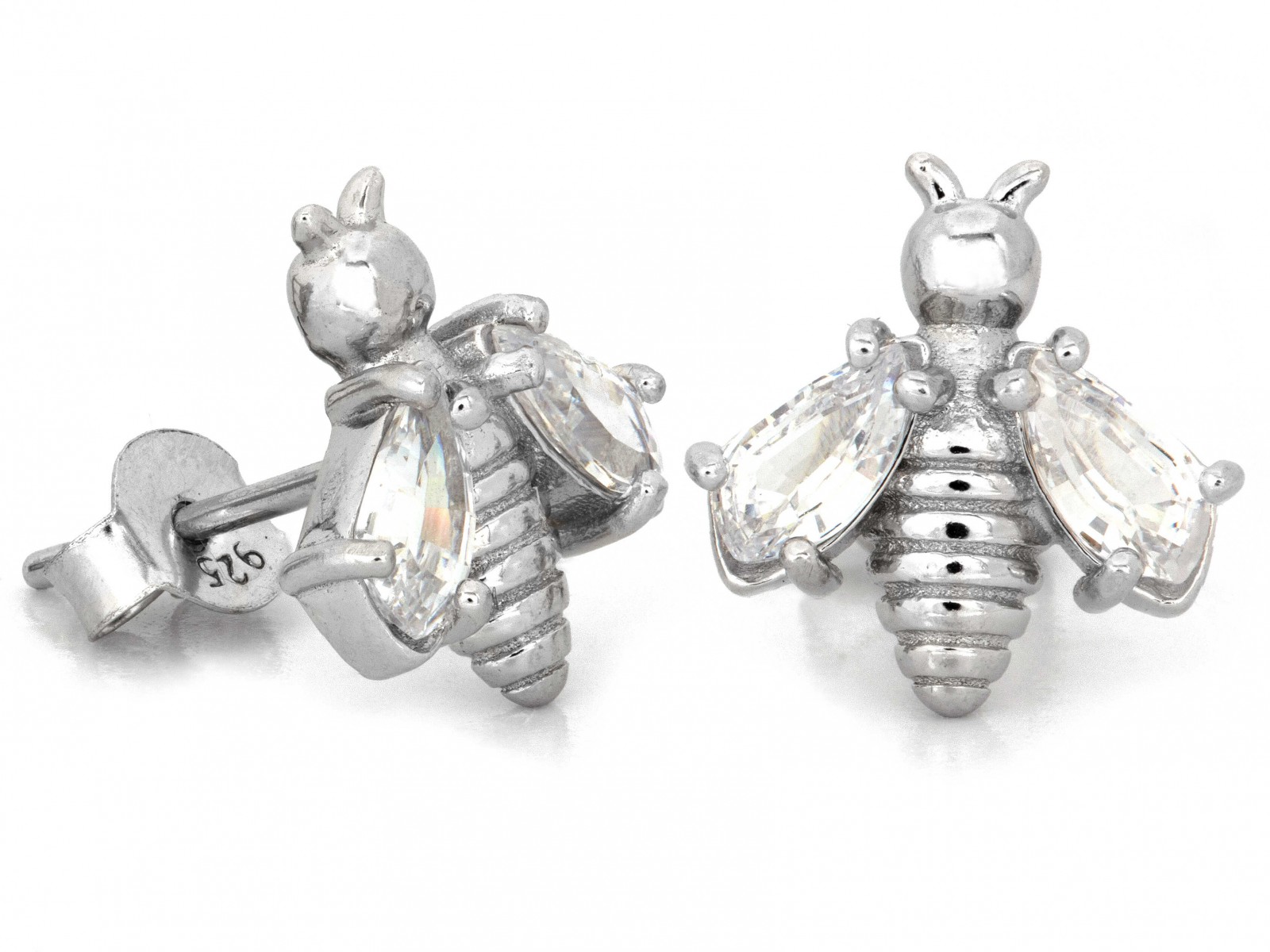 Stříbrné náušnice včela 925 na tyči, hmotnost 3.25 g