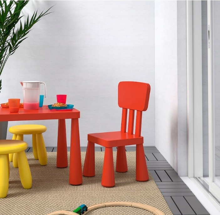 IKEA MAMMUT Krzesełko dziecięce czerwony Kod producenta 403.653.66