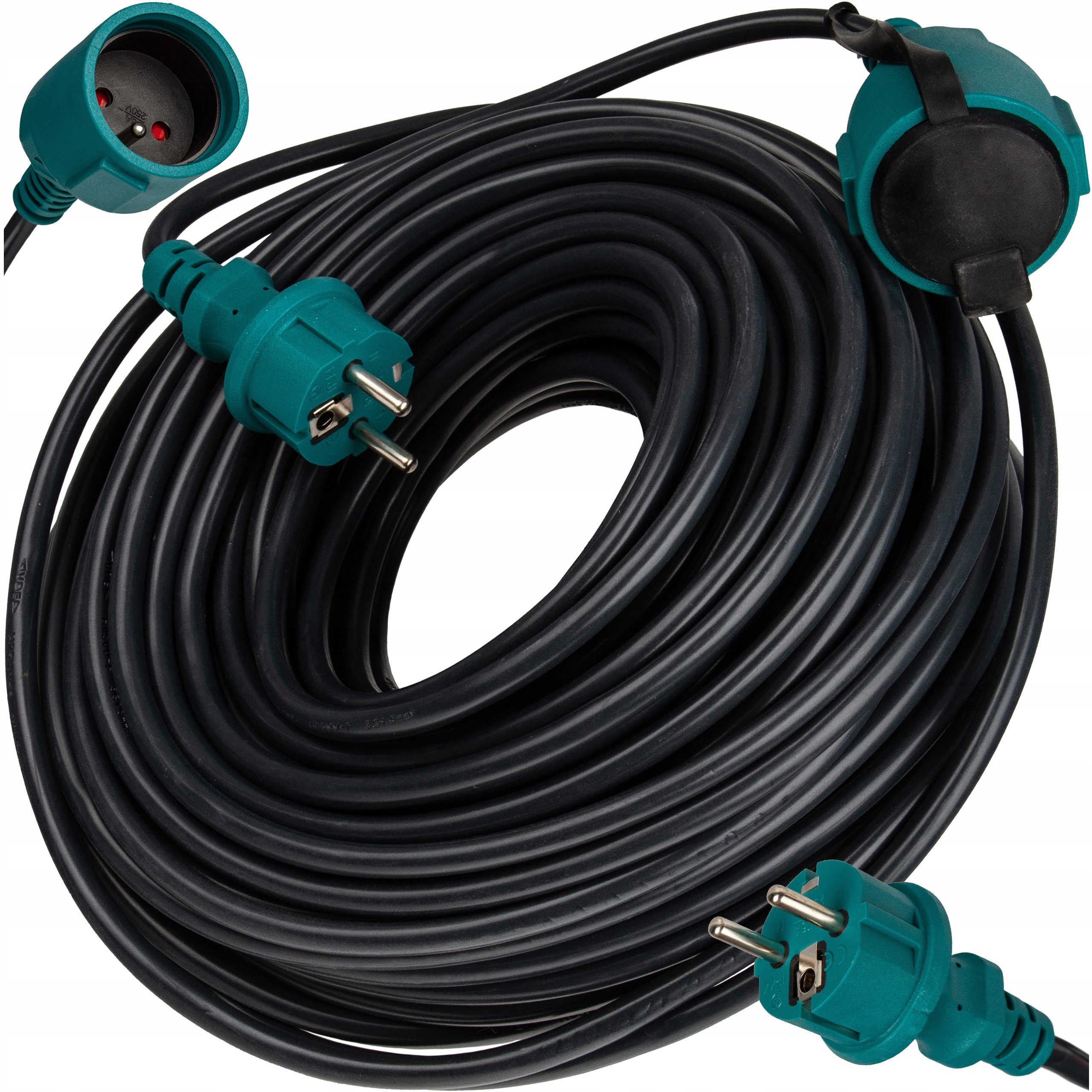 Przedłużacz 40m Ogrodowy Do Kosiarki Budowlany Długi 230V 3x1,5mm 16A 3500W