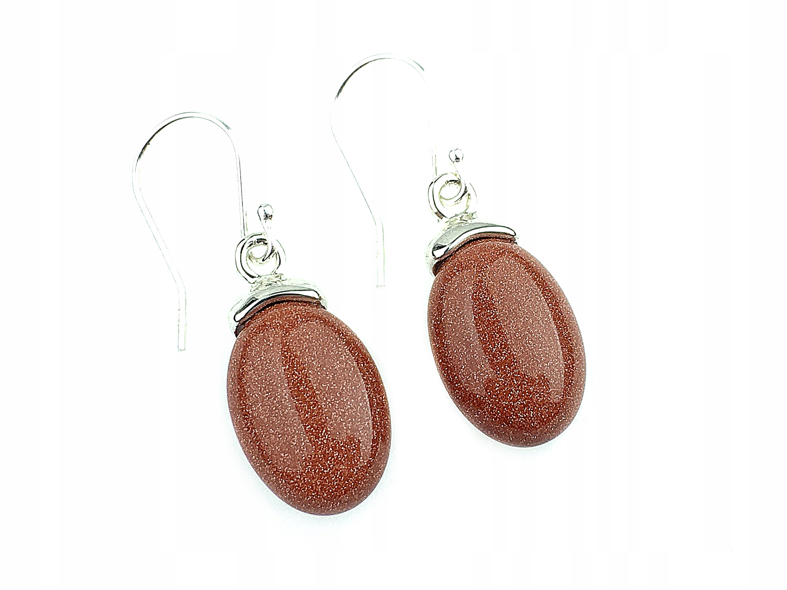 

kolczyki wiszące srebrne kamień piasek pustyni