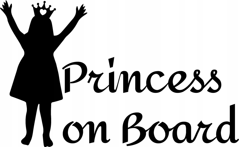 Naklejka na auto kamper Princess On Board 20cm