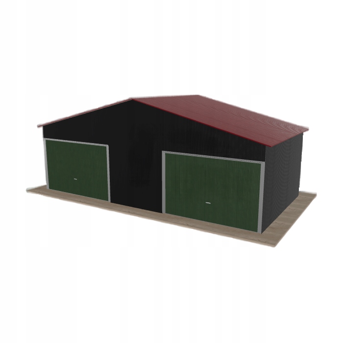 Plechová garáž 8x4 m dvoupolohová, dvoupolohová, černá