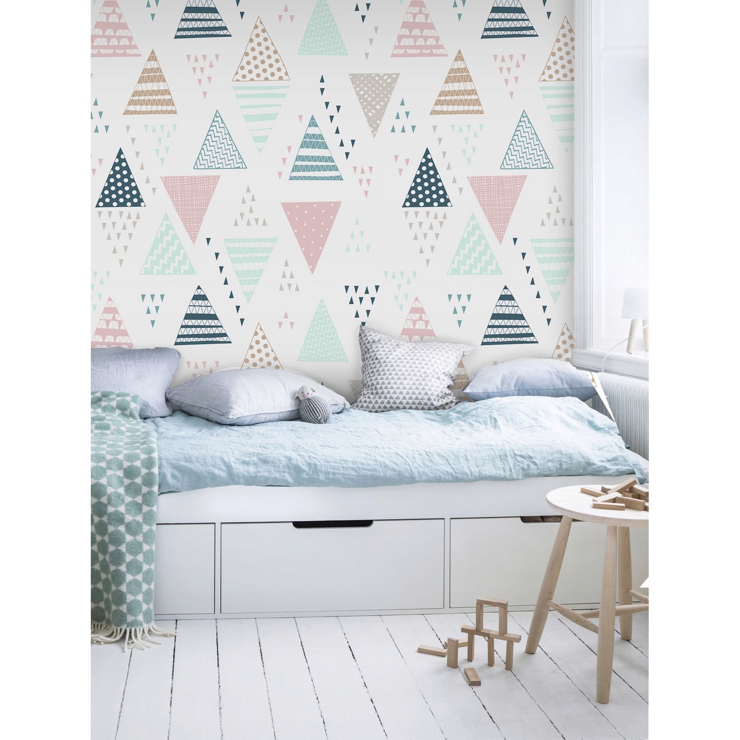 

Foto tapeta samoprzylepna Trójkąty białe 290x290cm