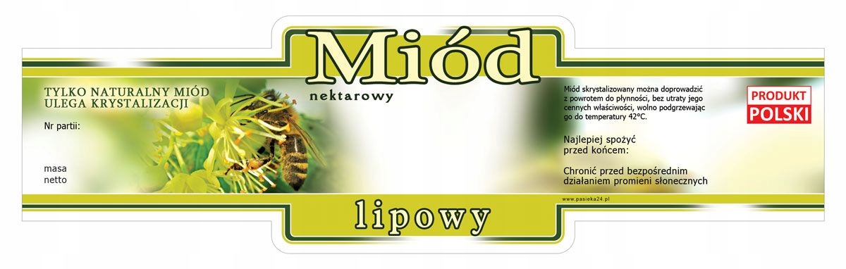 

Etykiety ozdobne na miód lipowy (100szt)-wzór E215