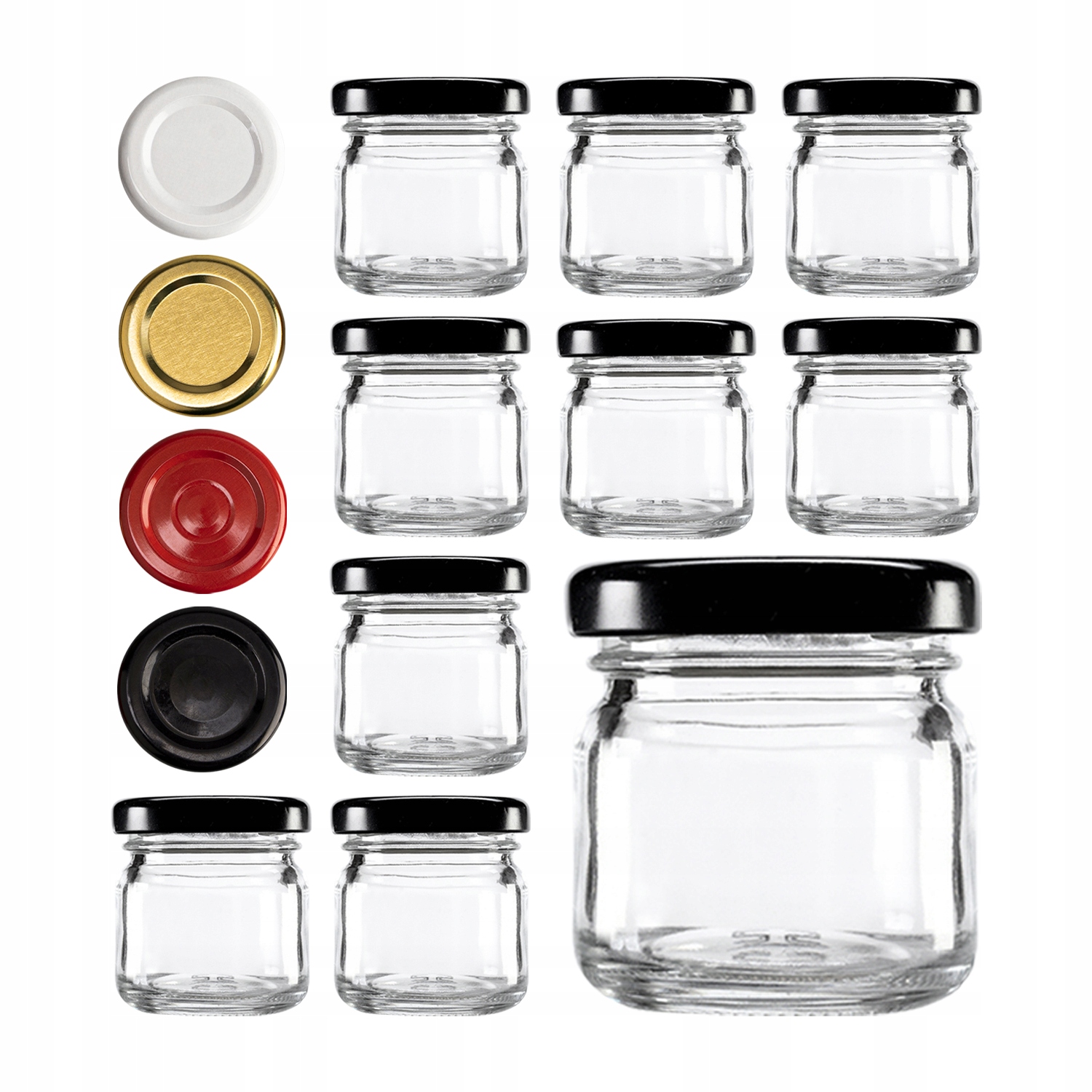 10x SŁOIK SZKLANY 40ML SŁOIKI NA DŻEM Z ZAKRĘTKĄ