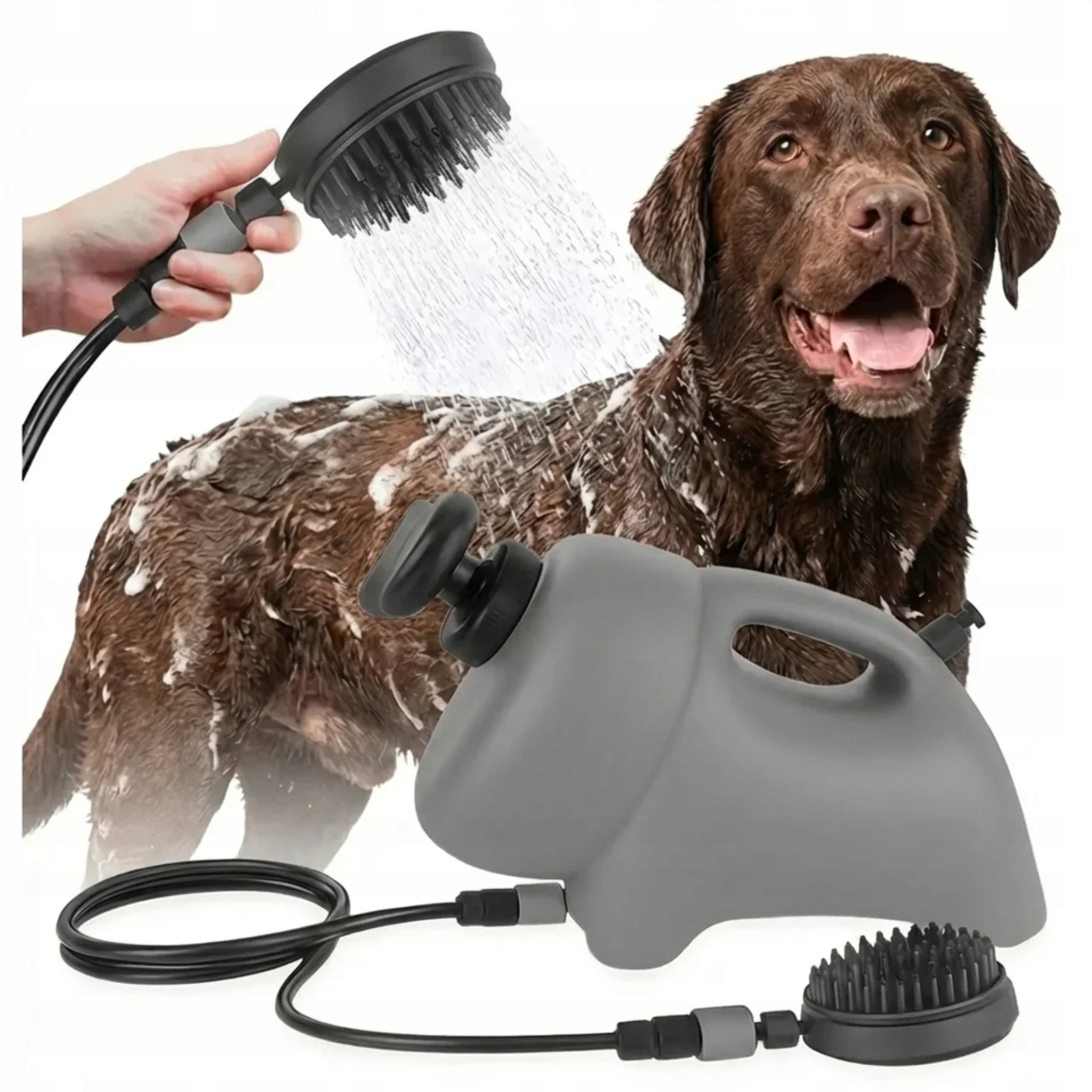 Pro Psa Kočku Zvířata Přenosný ruční masážní kartáč 8 l Šedá