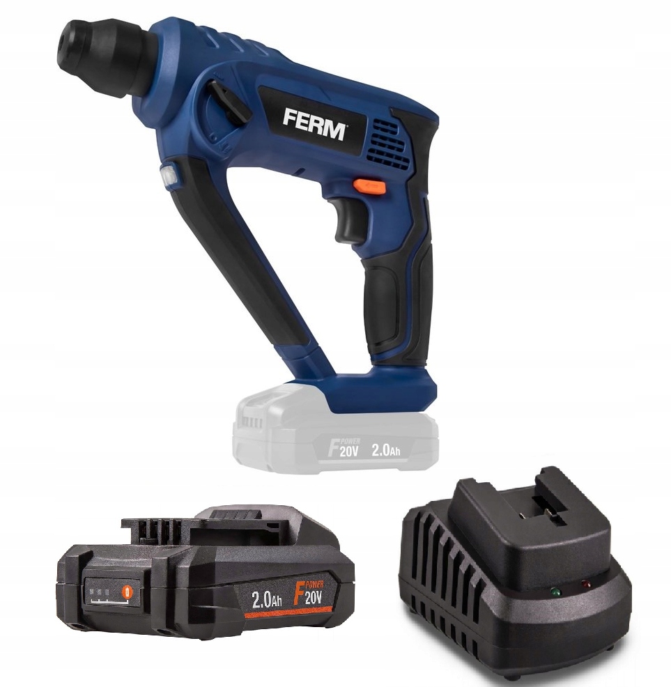 Wiertarka Młotowiertarka Ferm Akumulatorowa Młot Udarowy Mocna Sds+ Zestaw